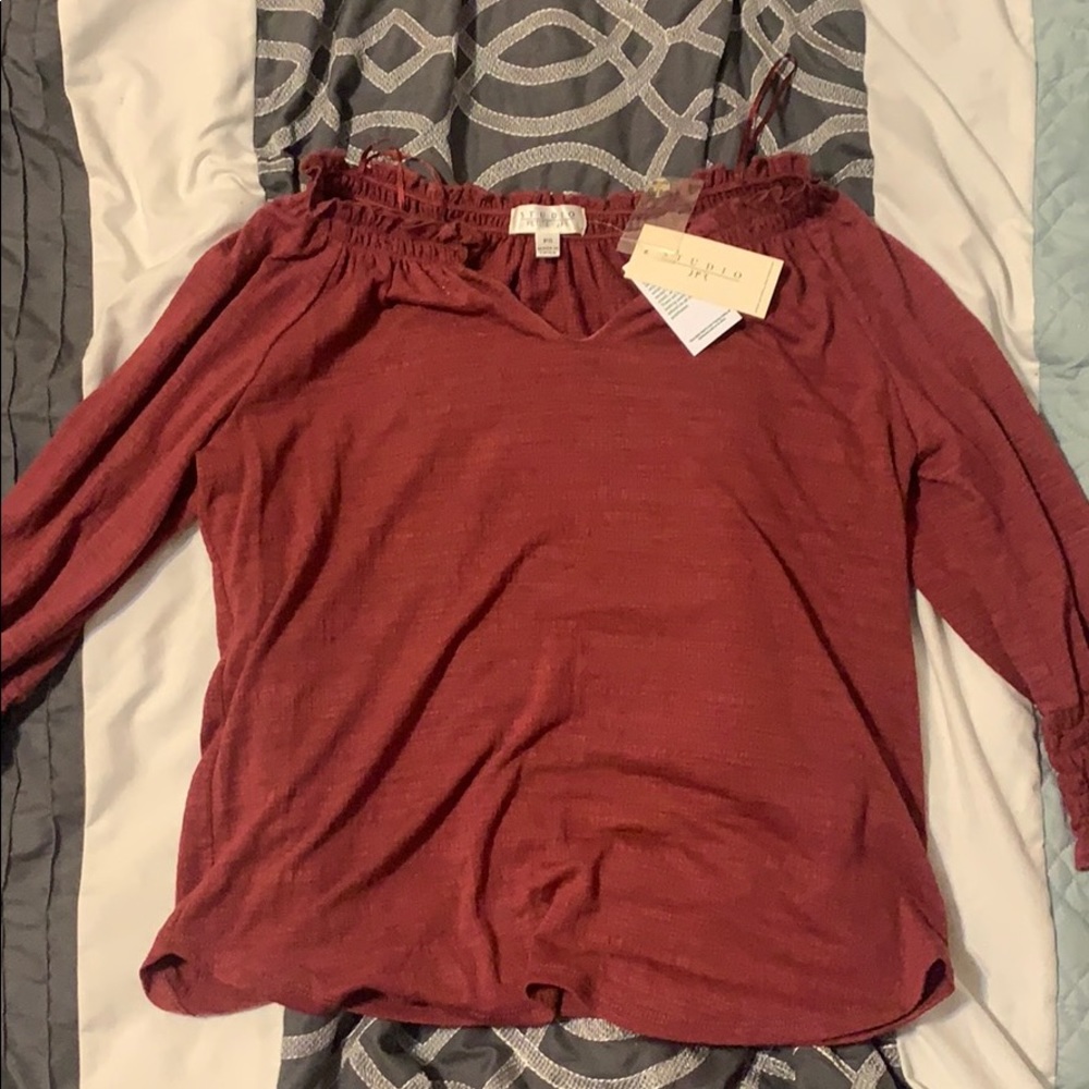 burgundy blouse